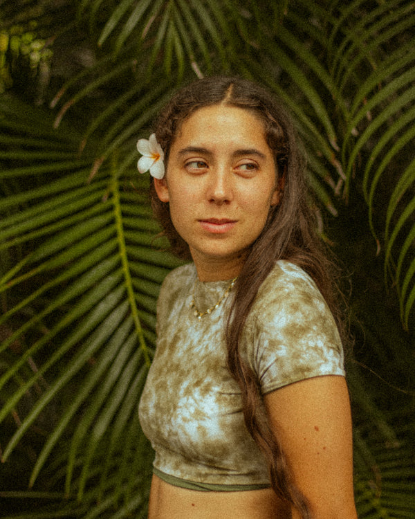 Summer Crop Top - Green Tie Dye