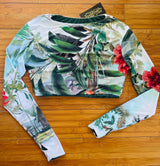 Kona Longsleeve Crop Top - Cabana