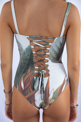 Corset One Piece Suit - Leaves